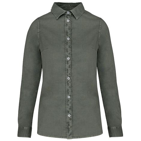  Chemise délavée en coton twill femme