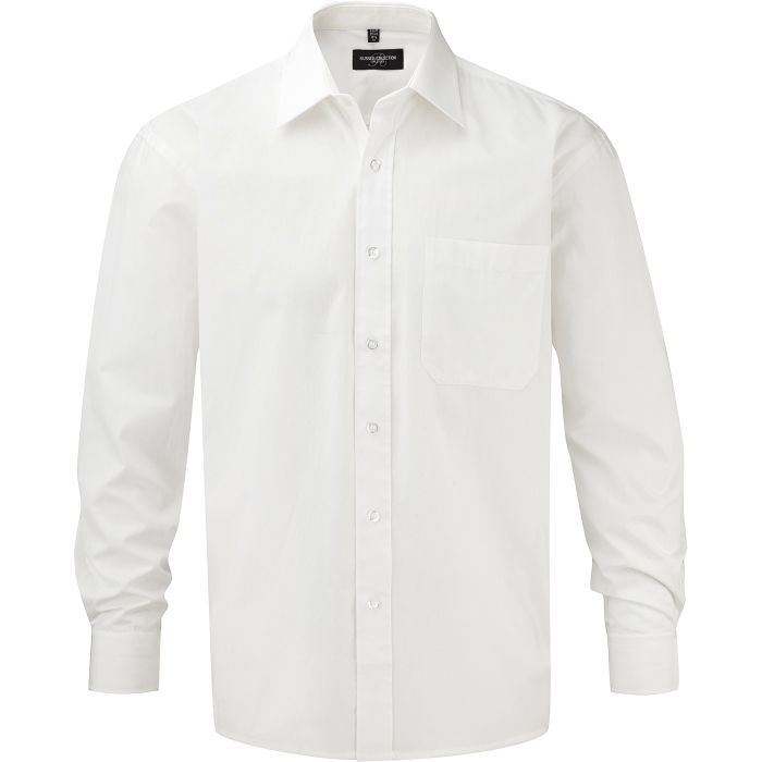  Chemise homme popeline pur coton manches longues