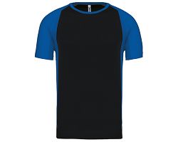 T-shirt de sport bicolore manches courtes unisexe