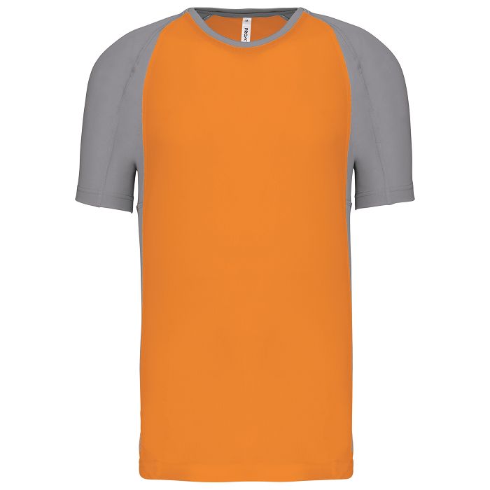  T-shirt de sport bicolore manches courtes unisexe