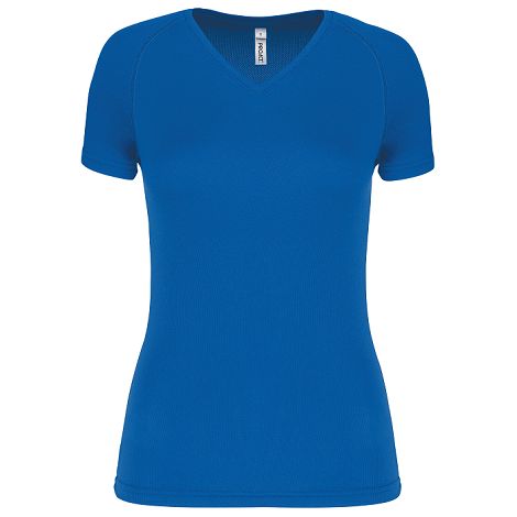  T-shirt de sport manches courtes col v femme