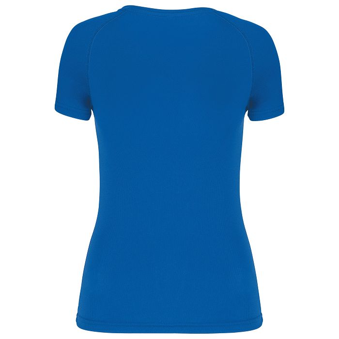  T-shirt de sport manches courtes col v femme