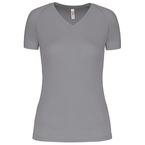  T-shirt de sport manches courtes col v femme