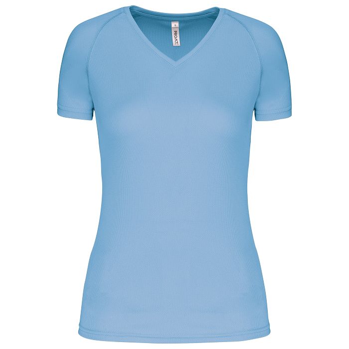  T-shirt de sport manches courtes col v femme