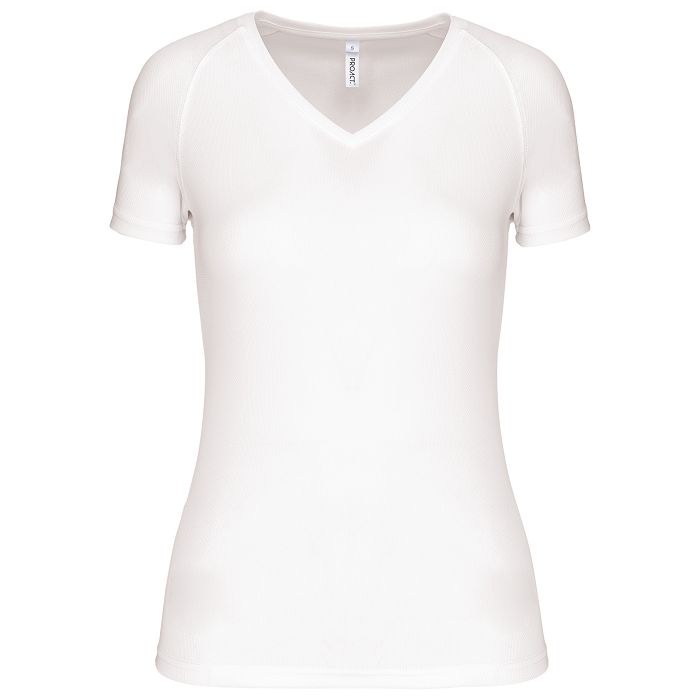  T-shirt de sport manches courtes col v femme