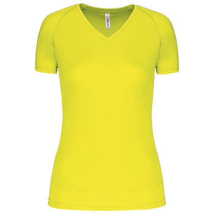  T-shirt de sport manches courtes col v femme