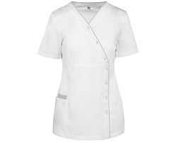 Blouse polycoton avec boutons-pression femme