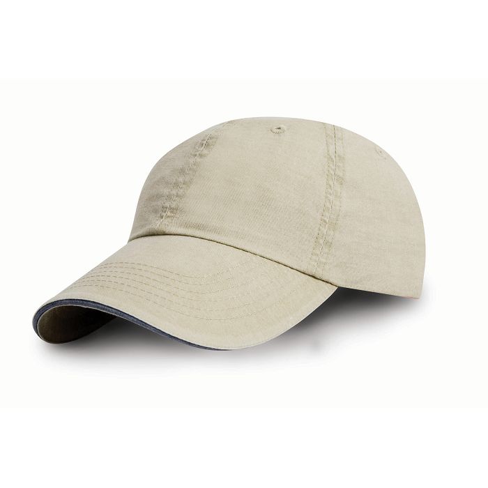  Casquette coton fine ligne lavé avec visière sandwich