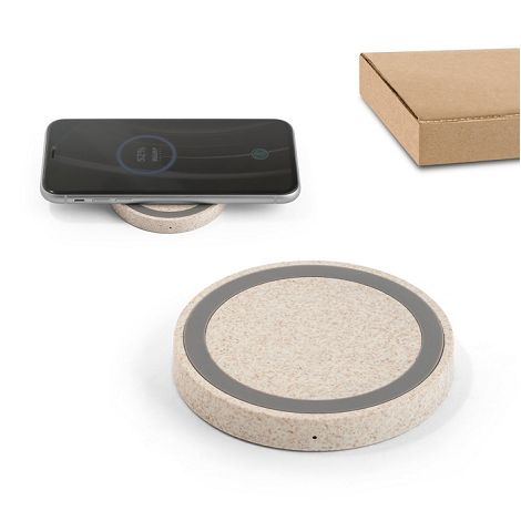  Chargeur sans fil en ABS et fibre de paille de blé