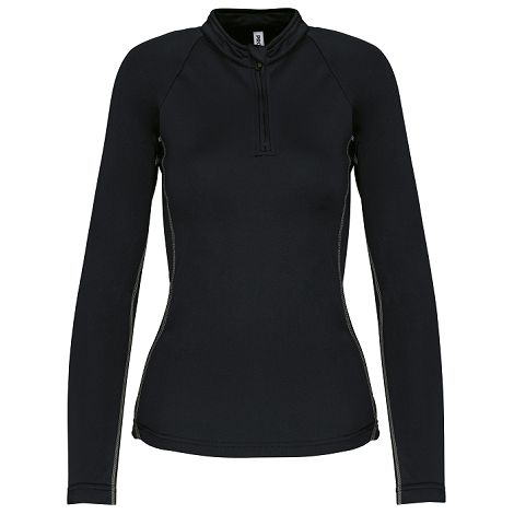  Haut de sport manches longues ¼ zip femme