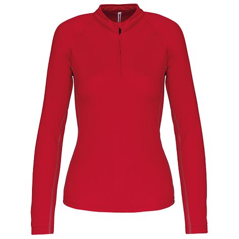  Haut de sport manches longues ¼ zip femme