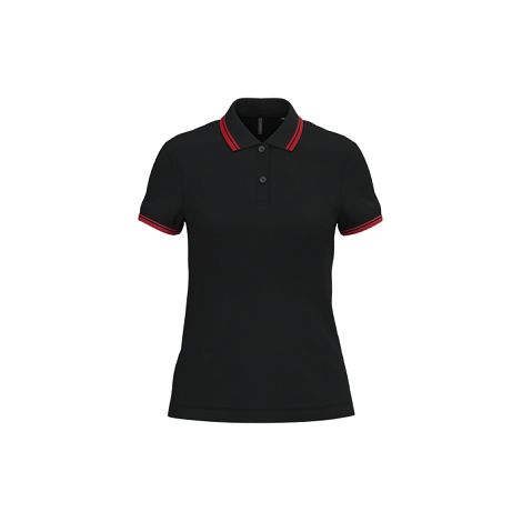 Polo femme manches courtes à rayures