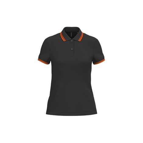 Polo femme manches courtes à rayures
