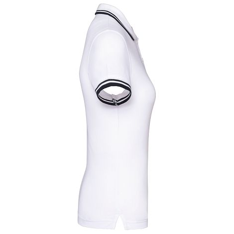 Polo femme manches courtes à rayures