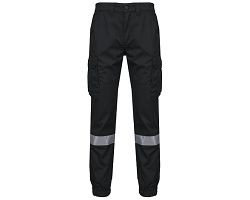 Pantalon cargo unisexe avec bas élastiqué et bande réfléchissante