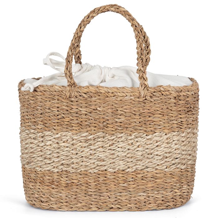  Sac panier en jute et jonc de mer