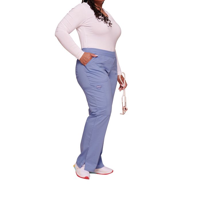  Pantalon cargo à taille moyenne à enfiler femme