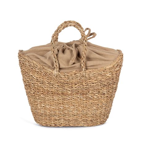  Sac panier demi-lune en jonc de mer