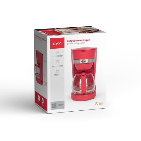 Cafetière électrique - Rouge chili