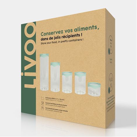 Set de 5 bocaux de conservation