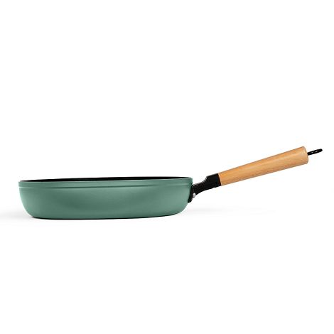 Set de 2 poêles poignées bois - Vert