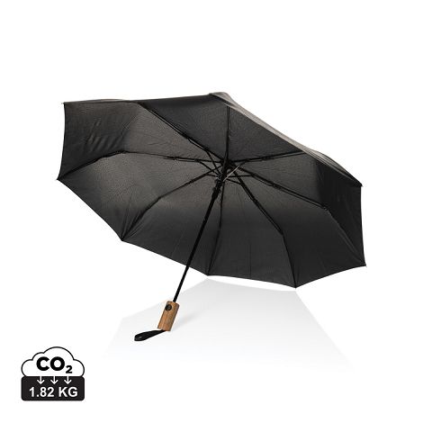 Mini parapluie 21" à ouverture auto en bois d'acacia Kaycey