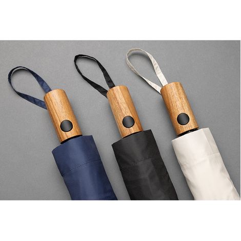 Mini parapluie 21" à ouverture auto en bois d'acacia Kaycey