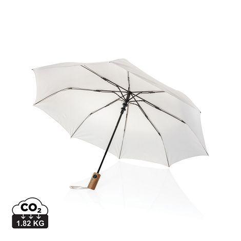 Mini parapluie 21" à ouverture auto en bois d'acacia Kaycey