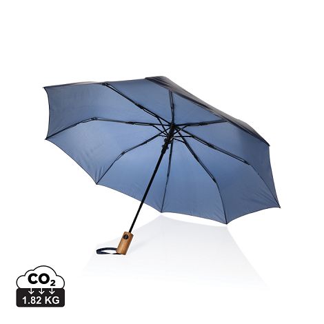 Mini parapluie 21" à ouverture auto en bois d'acacia Kaycey