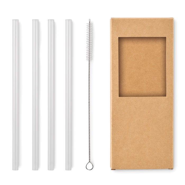 4 pailles verre réutilisables