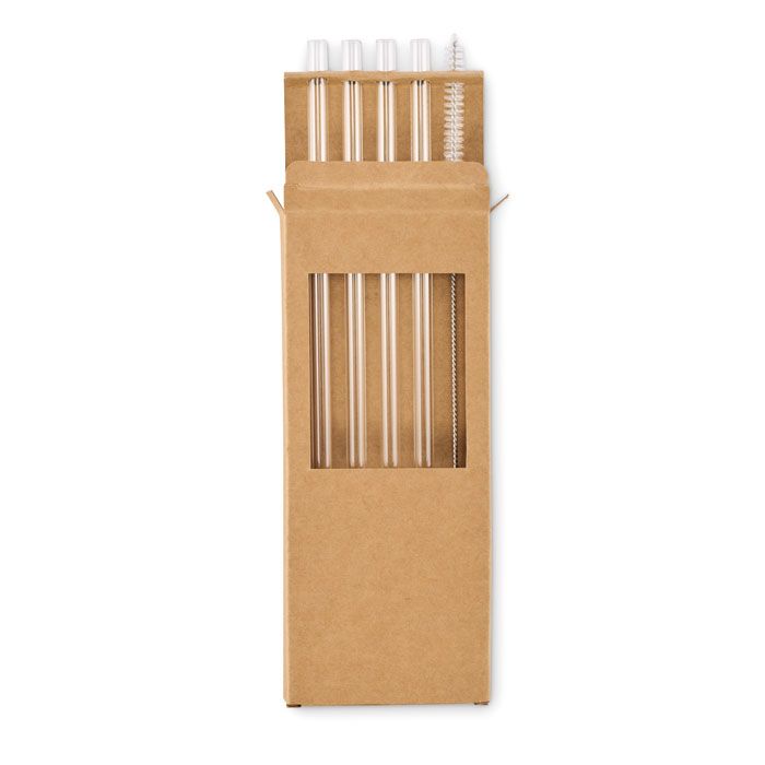  4 pailles verre réutilisables