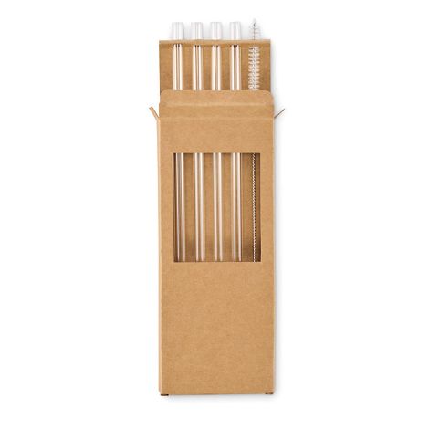 4 pailles verre réutilisables