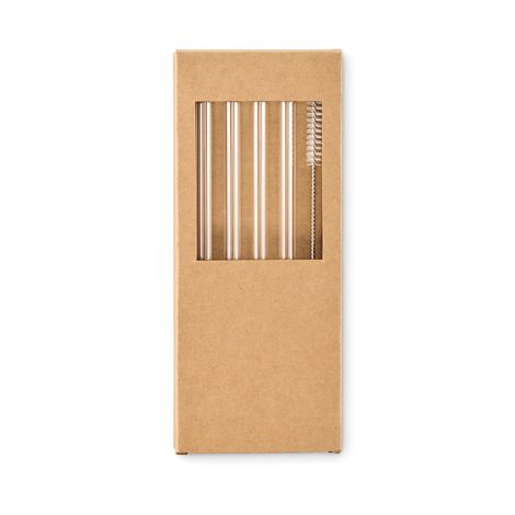 4 pailles verre réutilisables
