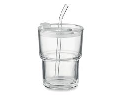 Gobelet verre et paille 400ml