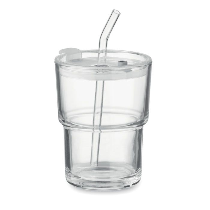  Gobelet verre et paille 400ml