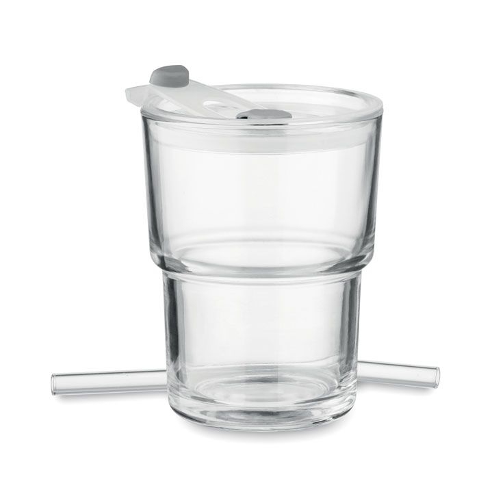 Gobelet verre et paille 400ml