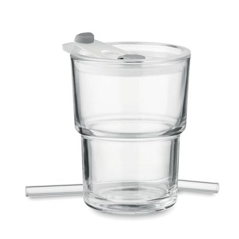  Gobelet verre et paille 400ml