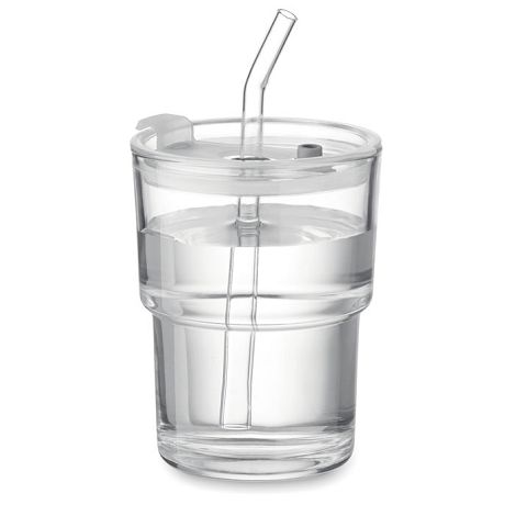  Gobelet verre et paille 400ml