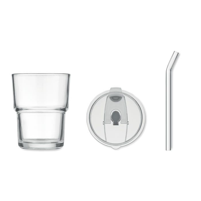  Gobelet verre et paille 400ml