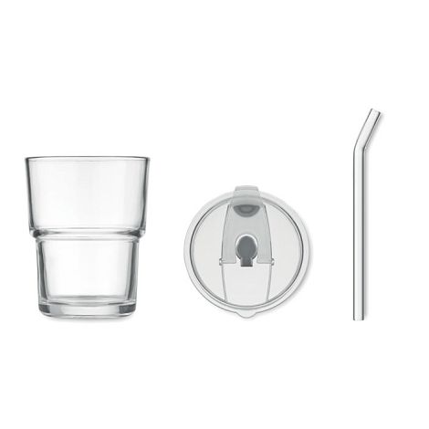  Gobelet verre et paille 400ml