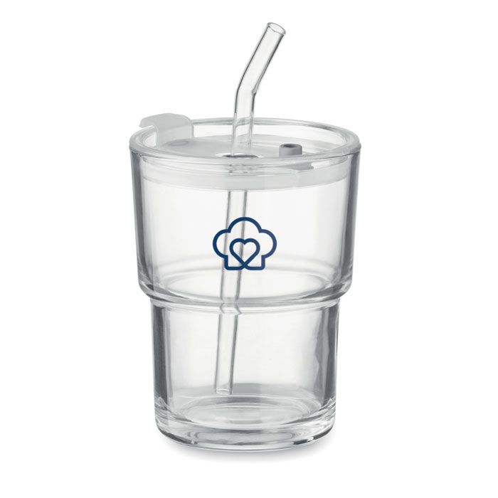  Gobelet verre et paille 400ml