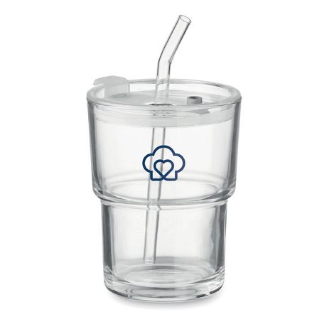  Gobelet verre et paille 400ml