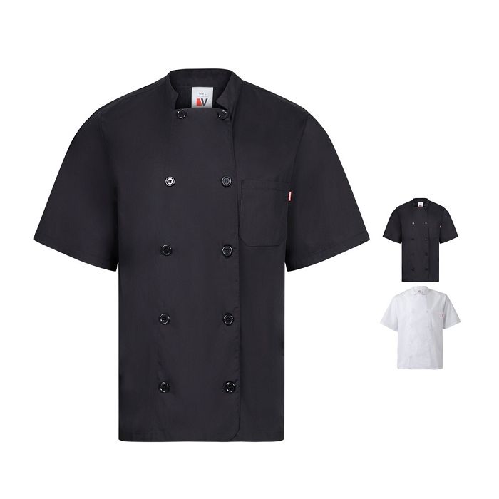  Veste de cuisine à manches courtes en popeline (110g/m²), en coto