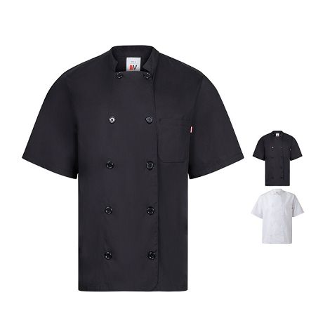  Veste de cuisine à manches courtes en popeline (110g/m²), en coto