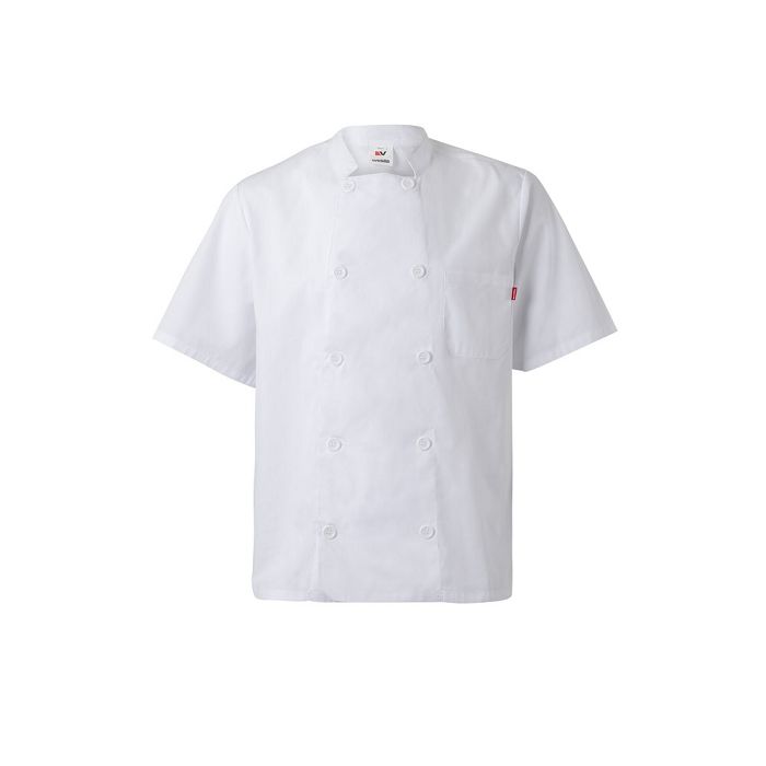  Veste de cuisine à manches courtes en popeline (110g/m²), en coto