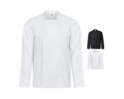Veste de cuisine à manches longues (175g/m²), en coton (35%) et p