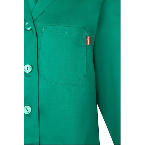 Blouse sergée à manches longues (175g/m²), en sergé de coton (35%