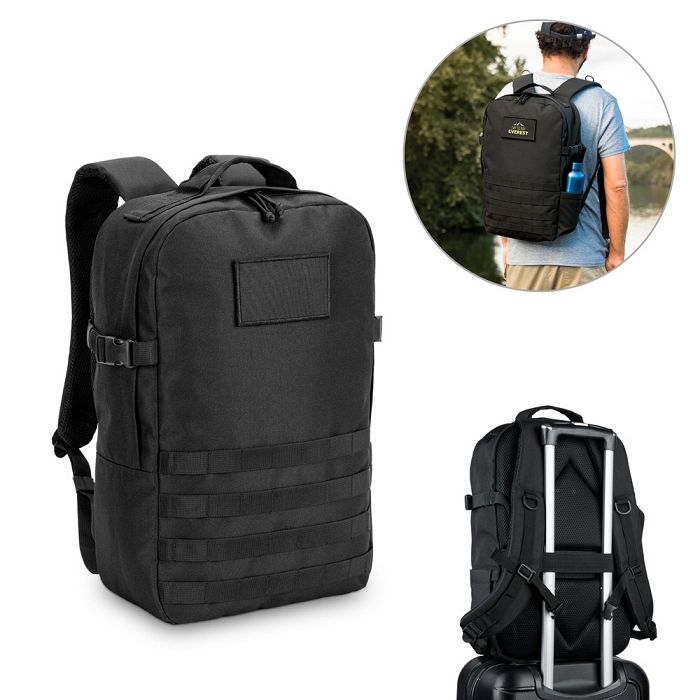  Sac à dos de style militaire en 600D, polyester recyclé haute den