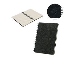 Cahier A5 avec couverture semi-dure en feutrine recycléee (100% r
