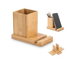 Set de bureau avec support pour téléphone portable et gobelet